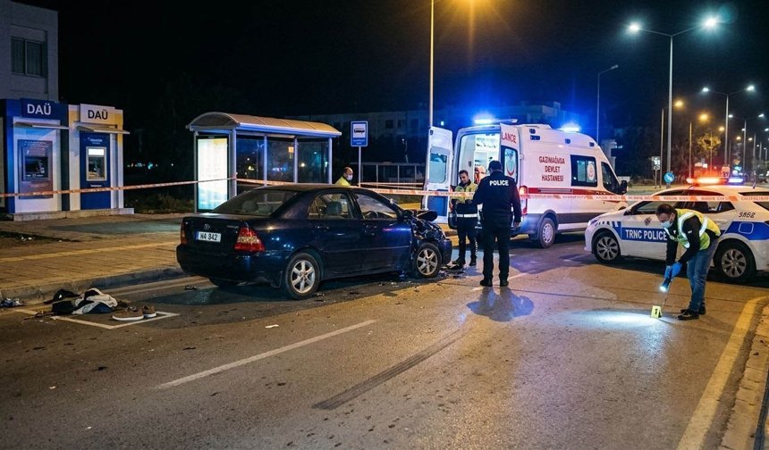 Gazimağusa'da ölümlü trafik kazası...