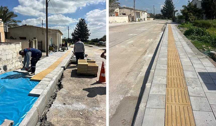 Aslanköy’deki drenaj ve kaldırım çalışması tamamlandı