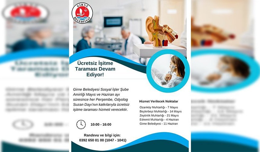Girne Belediyesi'nden ücretsiz işitme tarama testi