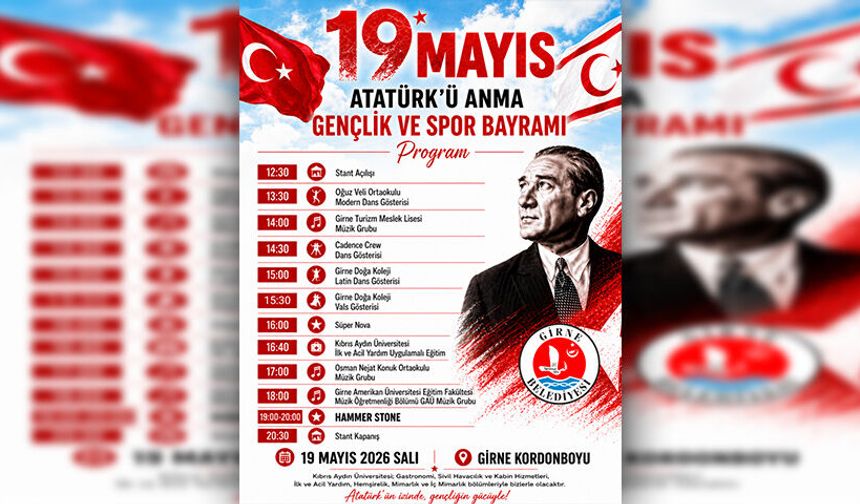 19 Mayıs Atatürk’ü Anma, Gençlik ve Spor Bayramı Girne'de etkinliklerle kutlanacak