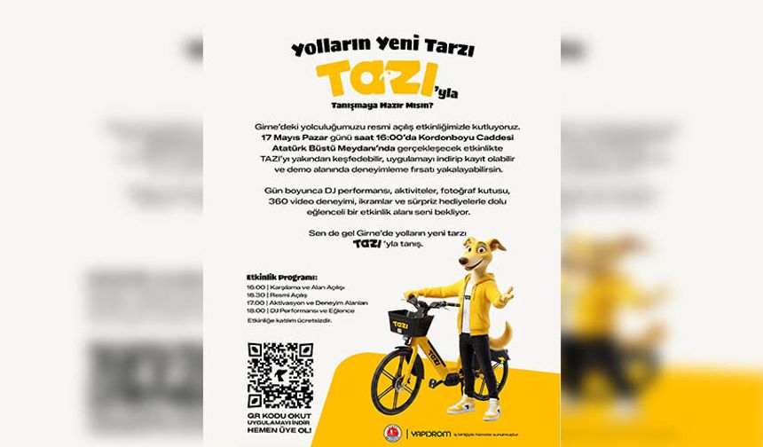 Elektrikli bisiklet kiralama uygulaması TAZI için Girne'de tanıtım etkinliği...