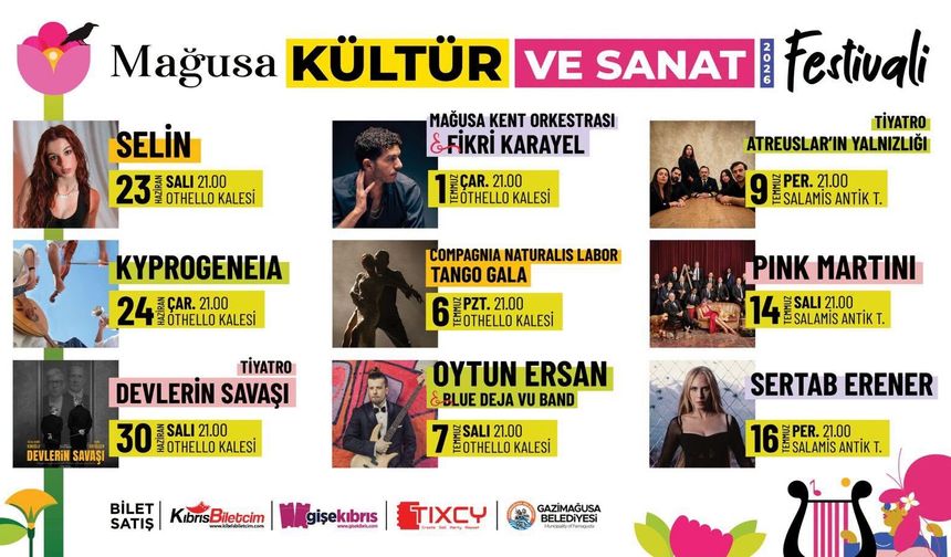Mağusa Kültür ve Sanat Festivali için bilet satışları devam ediyor