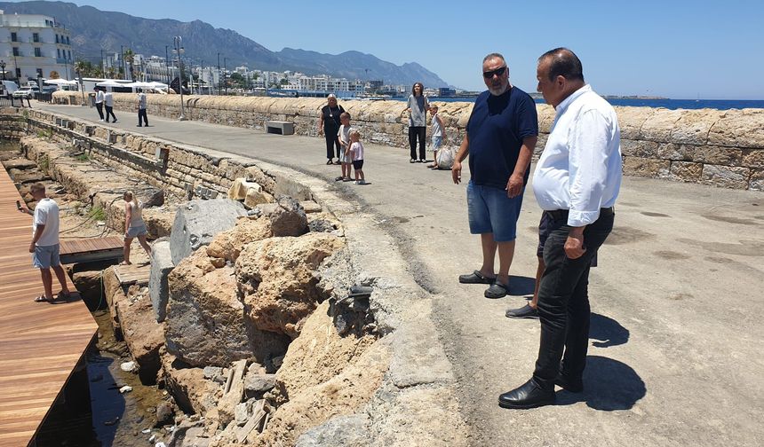 Ataoğlu, Girne Antik Liman’daki iskele çalışmalarını inceledi