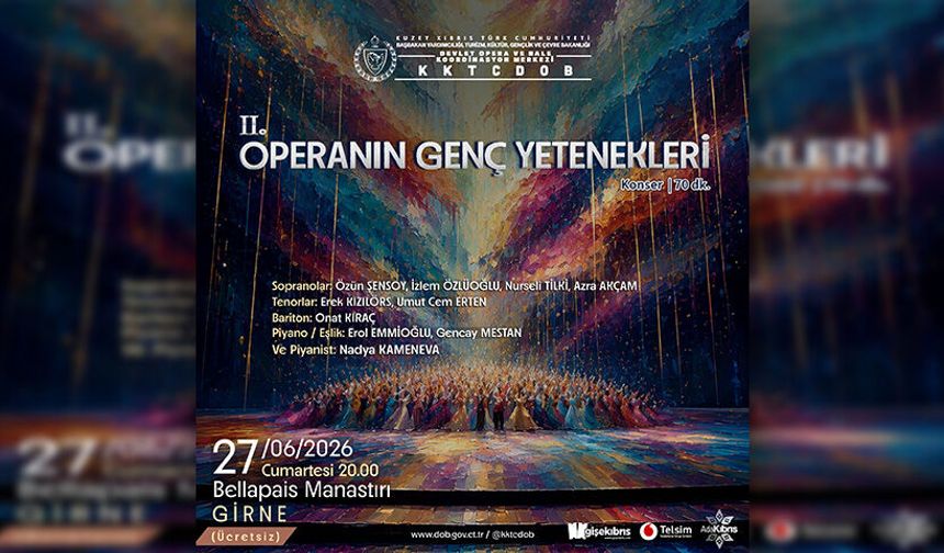 “Operanın Genç Yetenekleri” konseri 27 Haziran’da Bellapais Manastırı’nda düzenlenecek