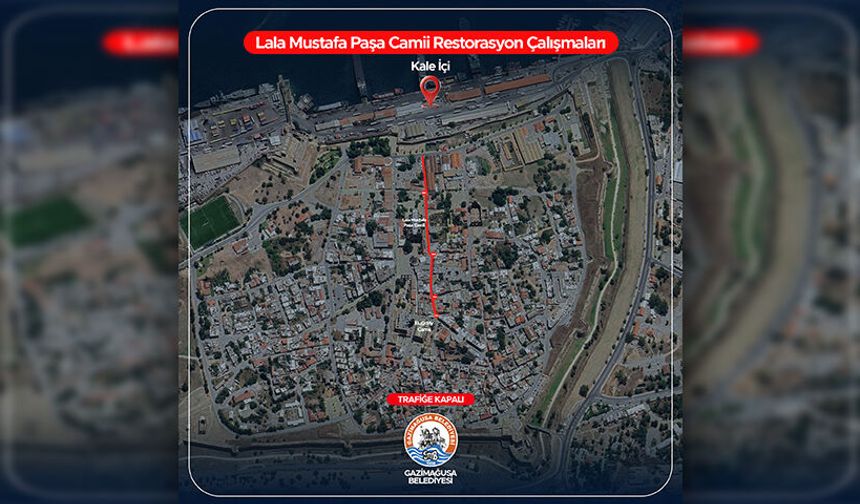 Gazimağusa Suriçi’nde Mahmut Celaleddin Sokak trafiğe kapatıldı