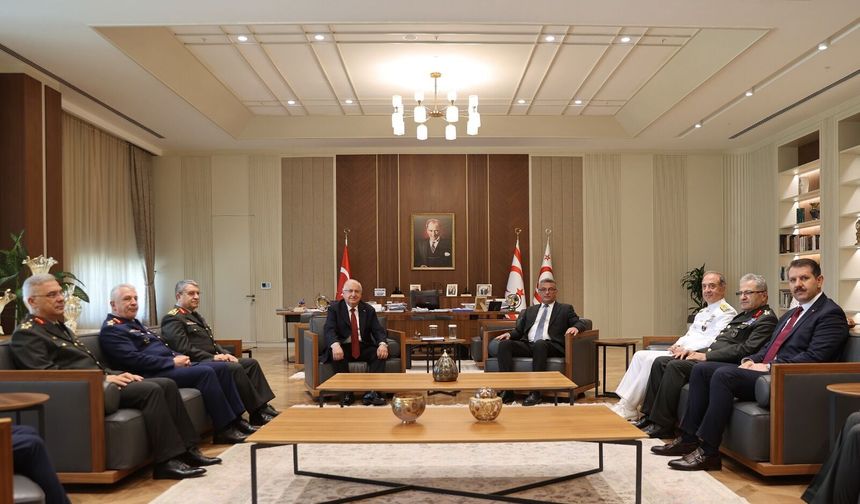 Cumhurbaşkanı Erhürman, TC Millî Savunma Bakanı Güler ve beraberindeki heyeti kabul etti