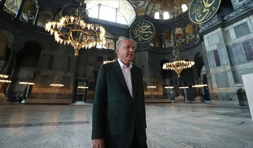Erdoğan'dan Ayasofya paylaşımı