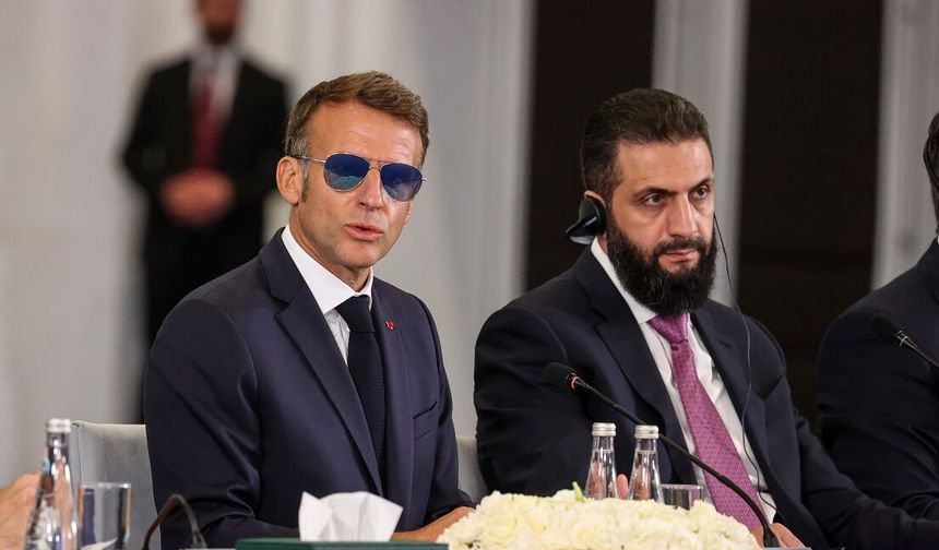 Şara ile Macron, Suriye-Fransa Ekonomi Forumu'nda konuştu