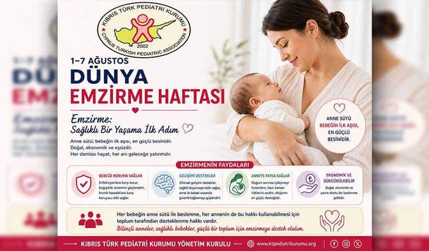Kıbrıs Türk Pediatri Kurumu Asbaşkanı Güzoğlu'ndan Dünya Emzirme Haftası mesajı
