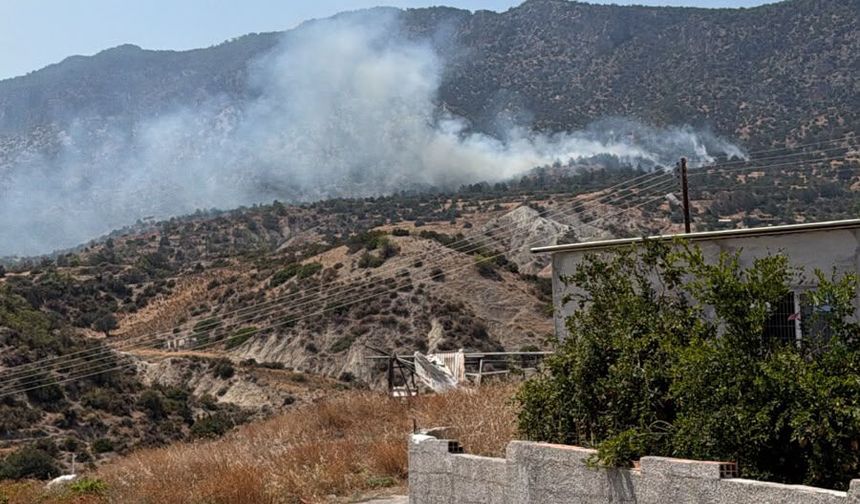 Tirmen’deki yangına havadan müdahale ediliyor