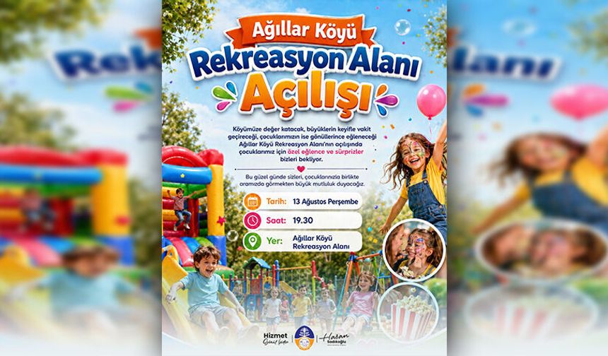 Ağıllar köyüne inşa edilen rekreasyon alanı yarın hizmete açılacak