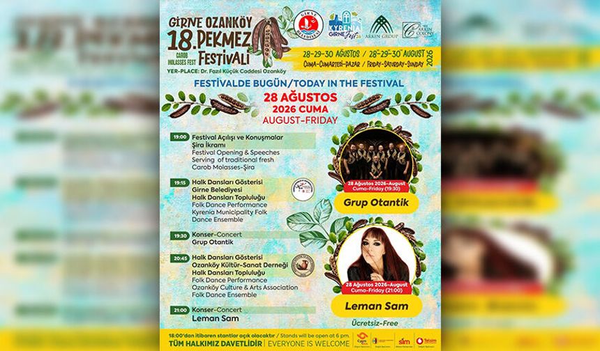18. Girne Ozanköy Pekmez Festivali yarın başlıyor