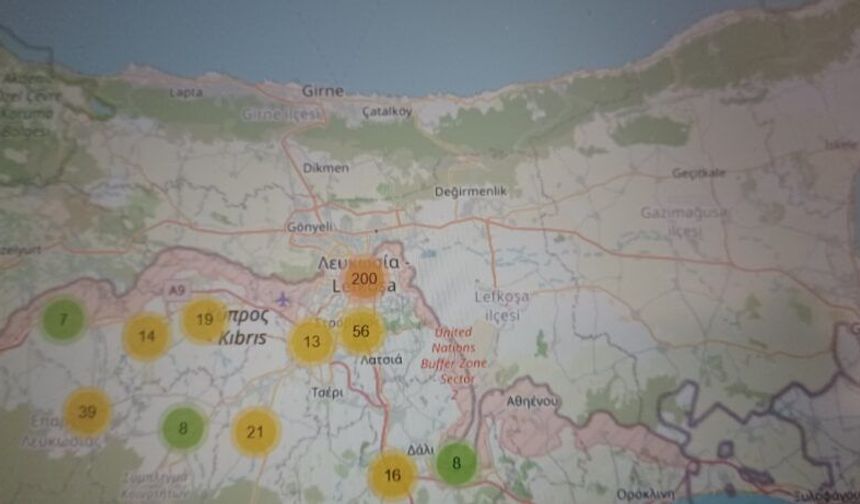 "EOA Lefkoşa" haritasında kuzeydeki yerleşim yerleri Türkçe olarak yer aldı