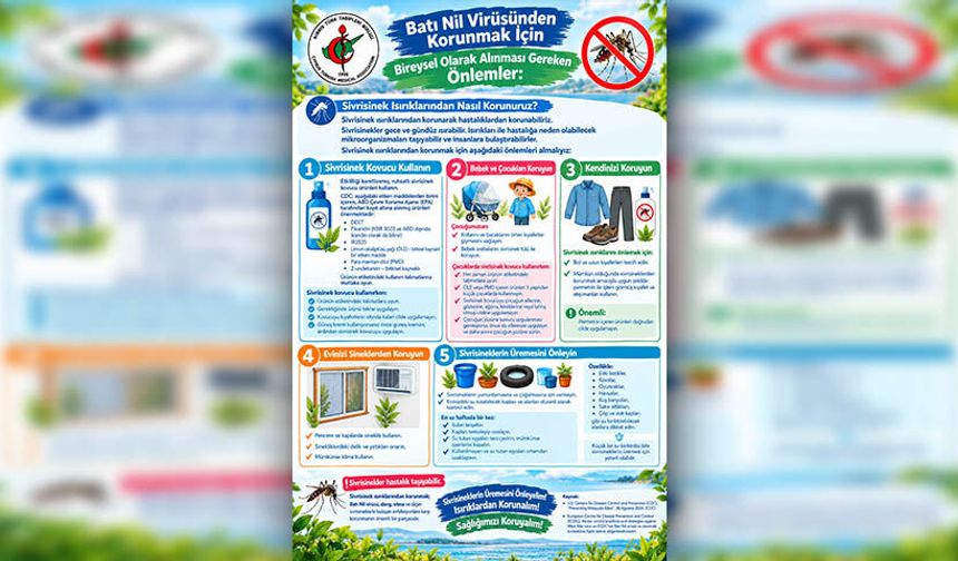 KTTB Batı Nil Virüsünden korunmak için bireysel olarak alınması gereken önlemleri aktardı