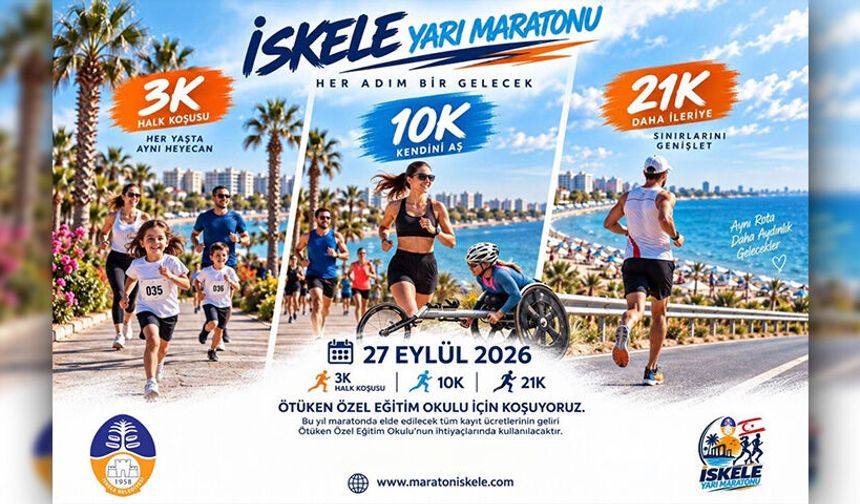 İlk kez düzenlenecek "İskele Uluslararası Yarı Maratonu" pazar günü koşulacak