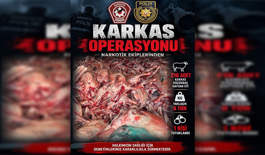 “Karkas Operasyonu” kapsamında altı ton kaçak et ele geçirildi
