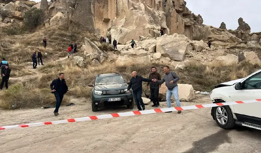 Kapadokya'da peribacası çöktü. İki kişi hayatını kaybetti