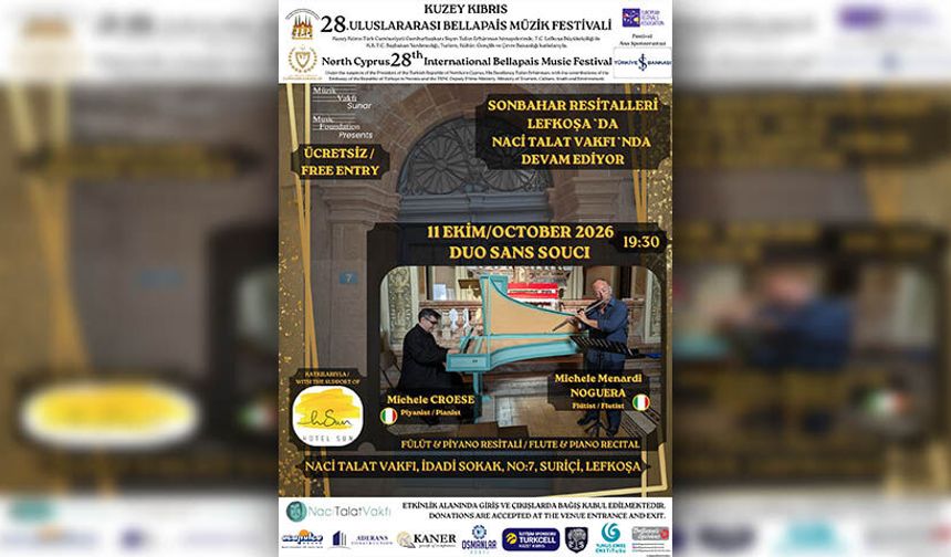 Sonbahar resitalleri Lefkoşa’da Naci Talat Vakfı’nda devam edecek