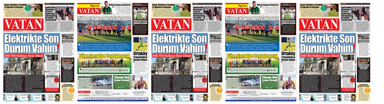 VATAN Manşet - 9 Ağustos 2025