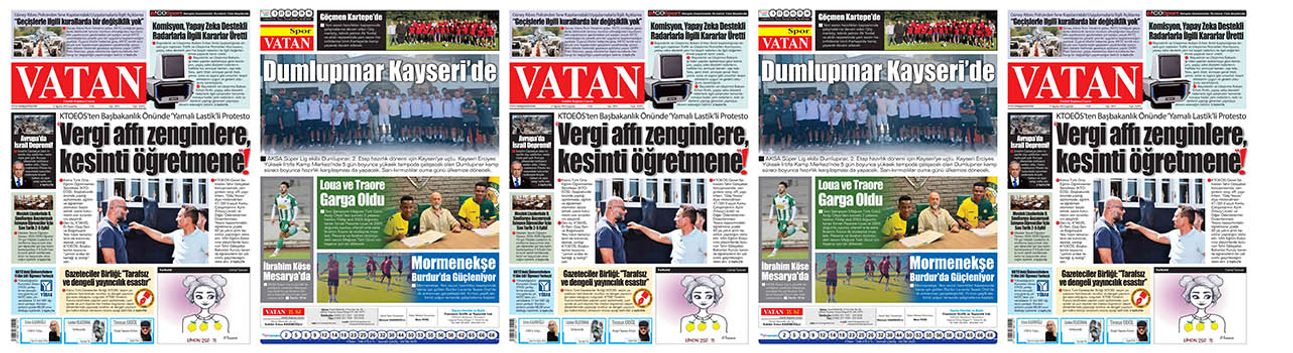 VATAN Manşet - 27 Ağustos 2025