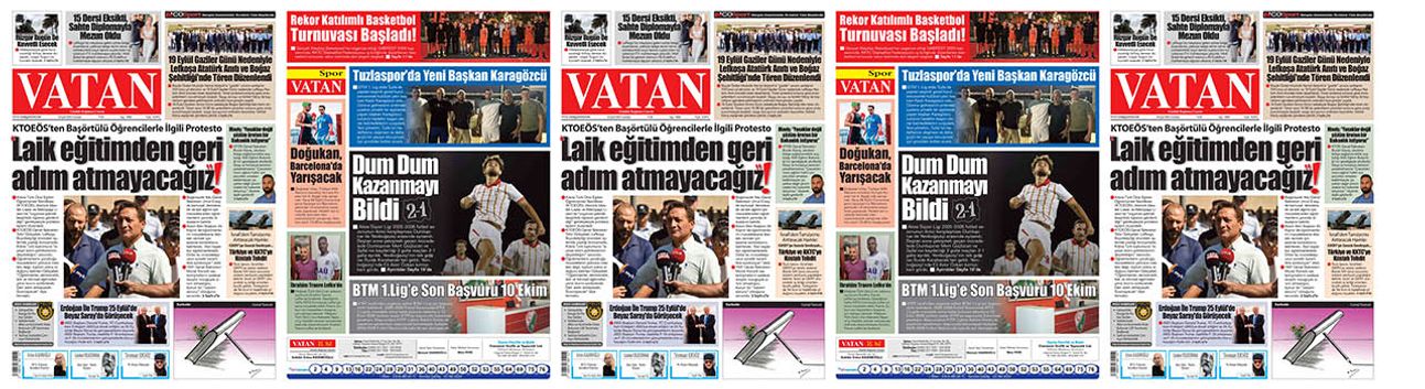 VATAN Manşet - 20 Eylül 2025