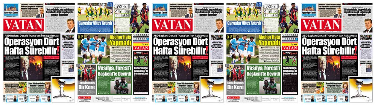 VATAN Manşet - 2 Mart 2026