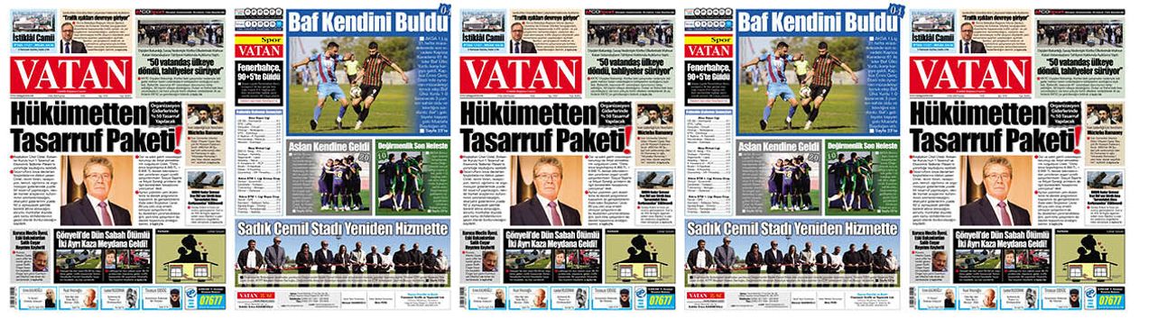 VATAN Manşet - 9 Mart 2026