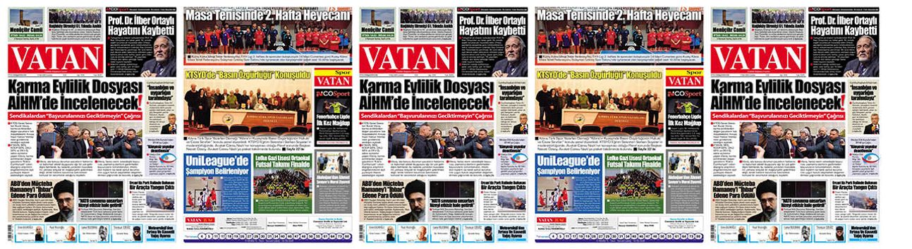 VATAN Manşet - 14 Mart 2026
