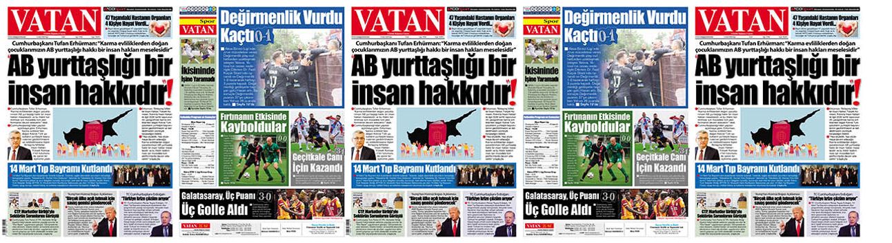VATAN Manşet - 15 Mart 2026