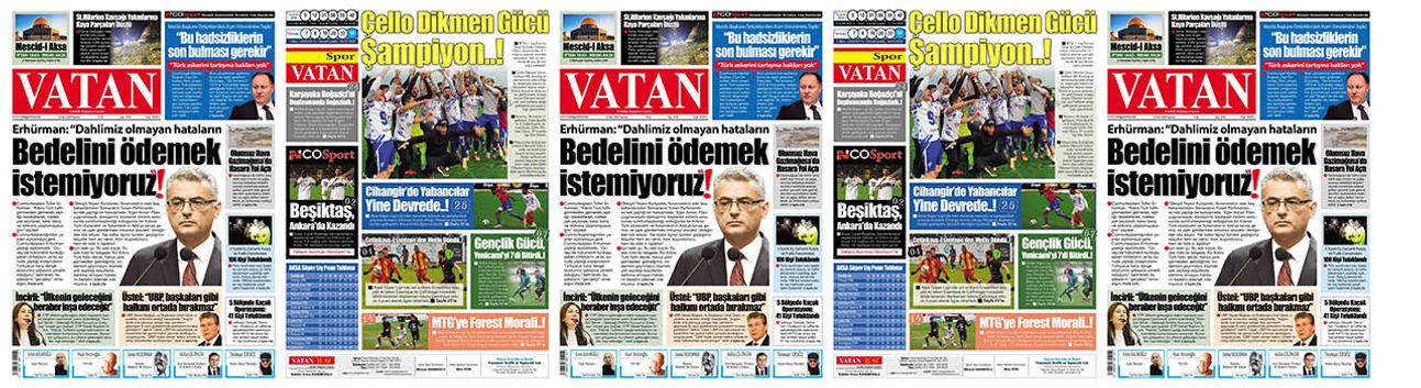 VATAN Manşet - 16 Mart 2026